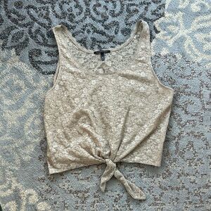 Victoria’s Secret Sheer Lace Tie Front Tank Top Beige XL